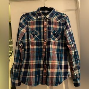 American Eagle snap button long sleeve flannel
